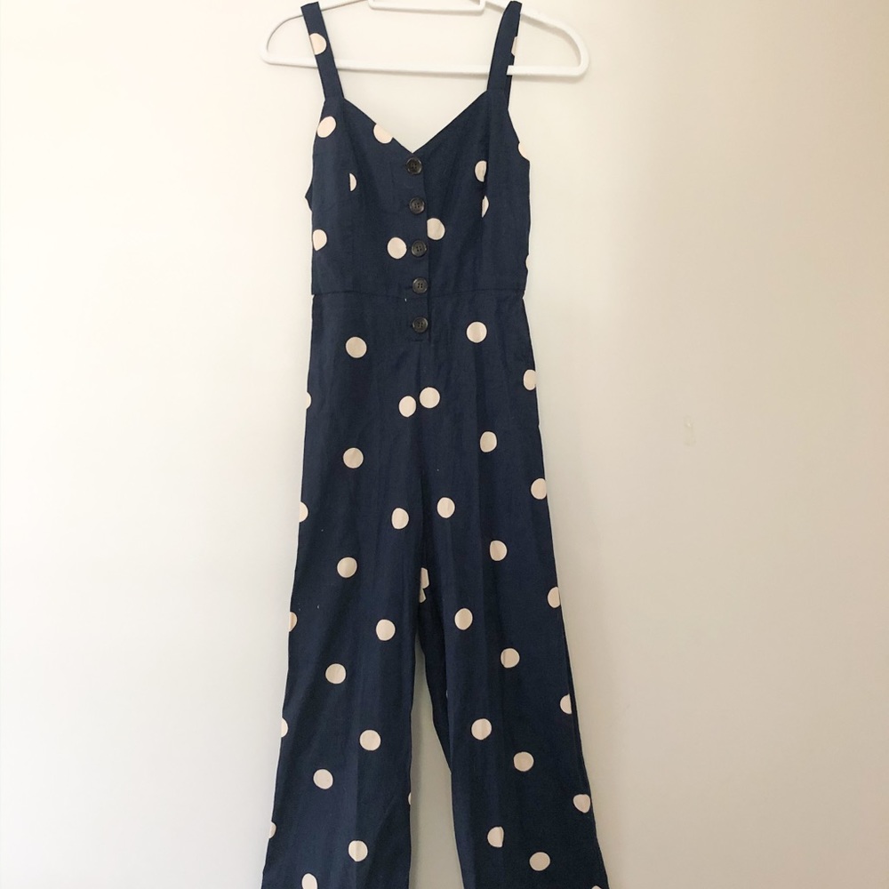 Polka Dot Open Back Jumpsuit